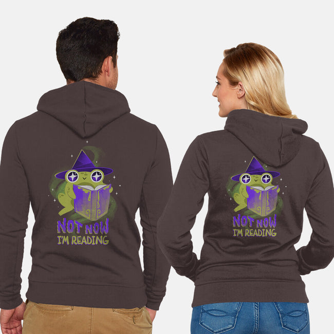 Not Now! I'm Reading-unisex zip-up sweatshirt-ricolaa