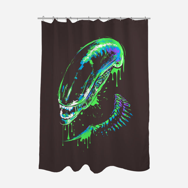 Colorful Xenomorph-none polyester shower curtain-IKILO