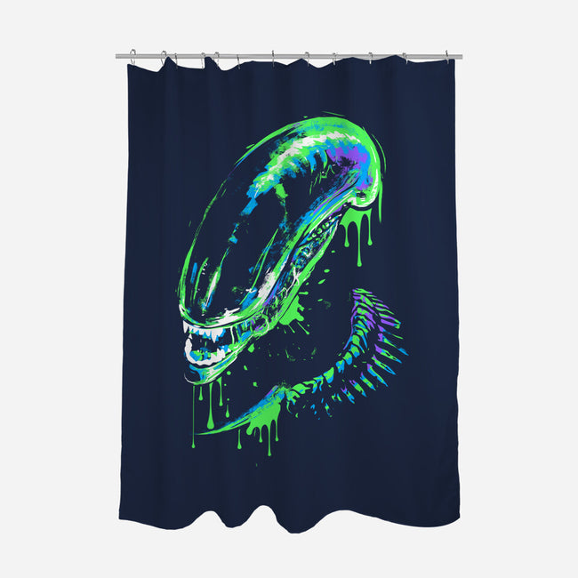 Colorful Xenomorph-none polyester shower curtain-IKILO
