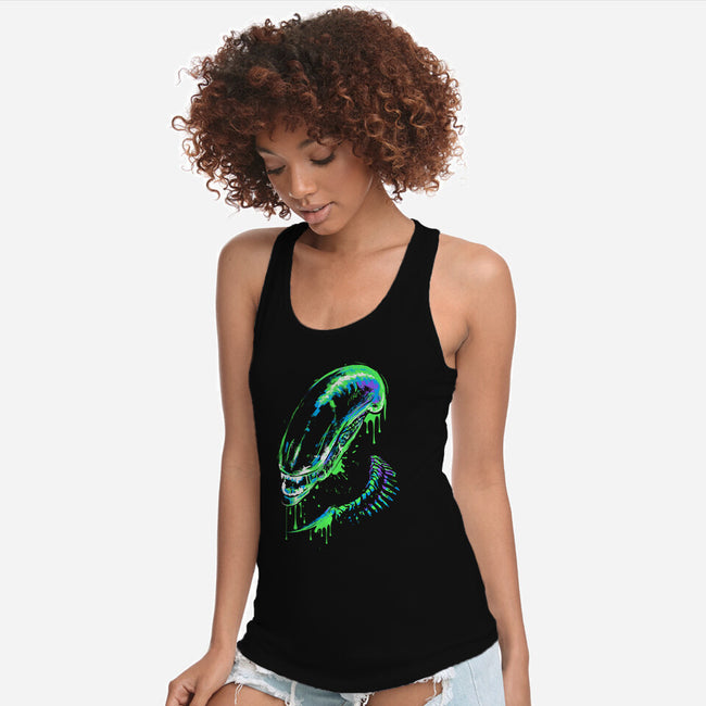 Colorful Xenomorph-womens racerback tank-IKILO