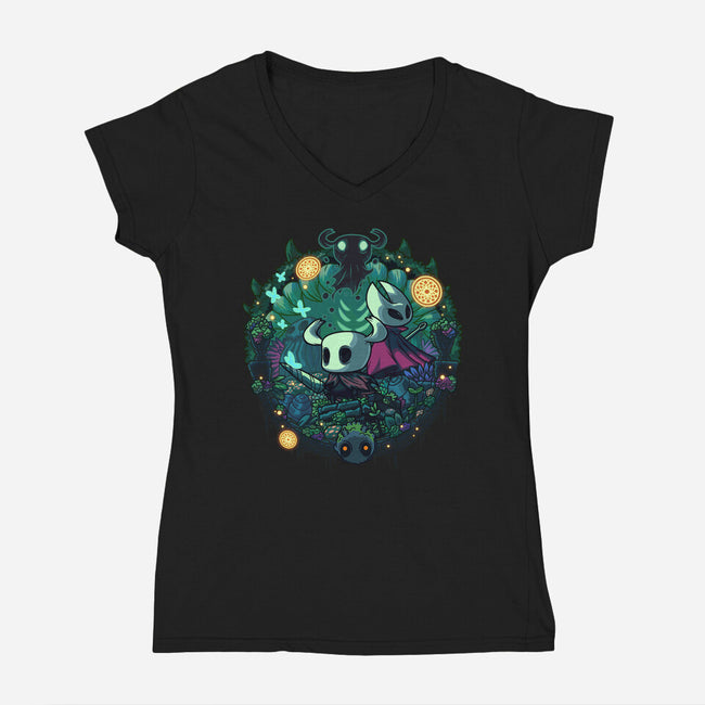 The Knight And The Hornet-womens v-neck tee-Ca Mask