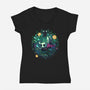 The Knight And The Hornet-womens v-neck tee-Ca Mask
