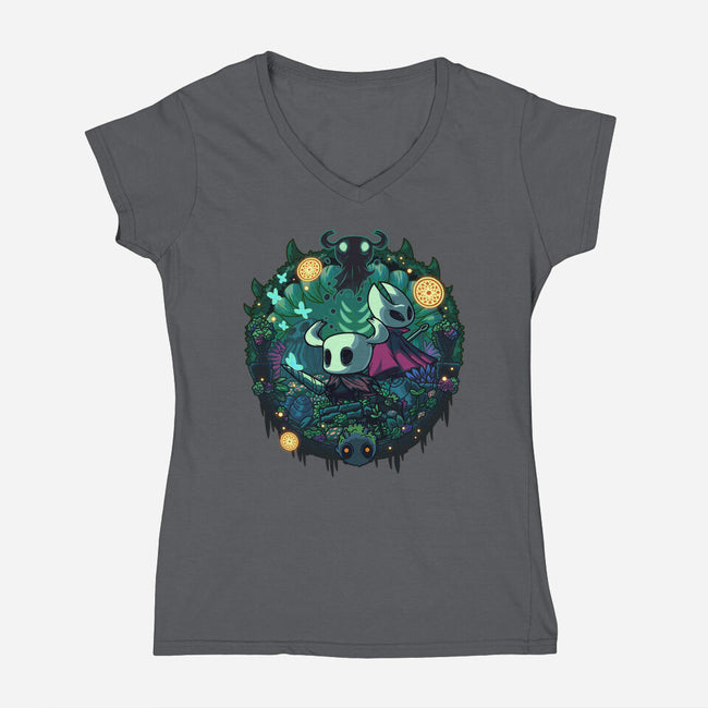 The Knight And The Hornet-womens v-neck tee-Ca Mask
