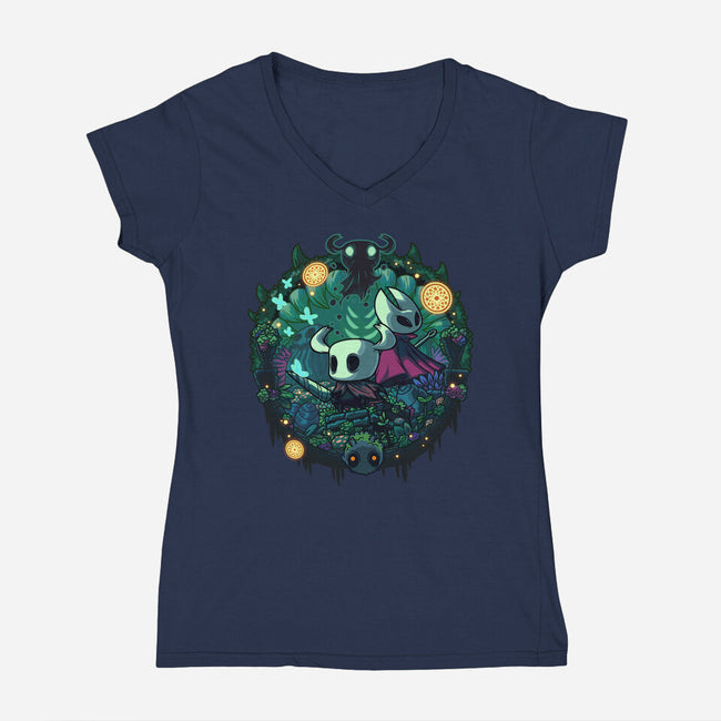 The Knight And The Hornet-womens v-neck tee-Ca Mask