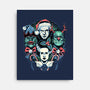 Christmas Monsters-none stretched canvas-momma_gorilla