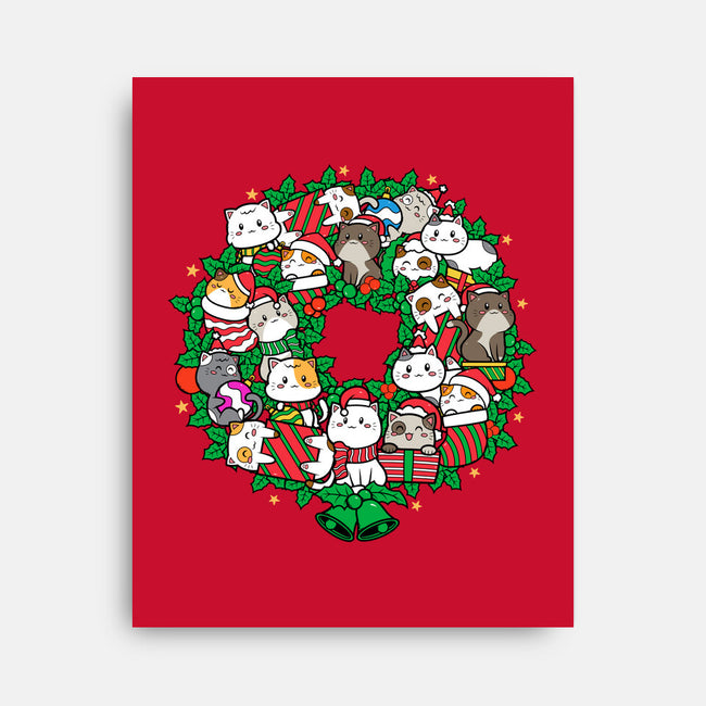 Catmas Wreath-none stretched canvas-bloomgrace28