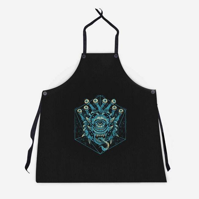 The Beholder And The Dice-unisex kitchen apron-Logozaste