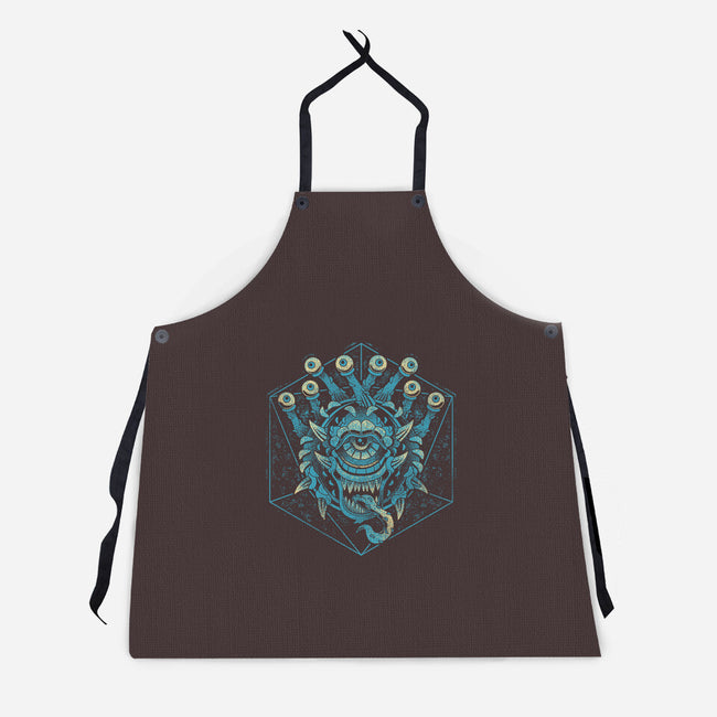 The Beholder And The Dice-unisex kitchen apron-Logozaste