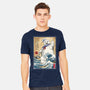 Marshmallow Man In Japan-mens heavyweight tee-DrMonekers