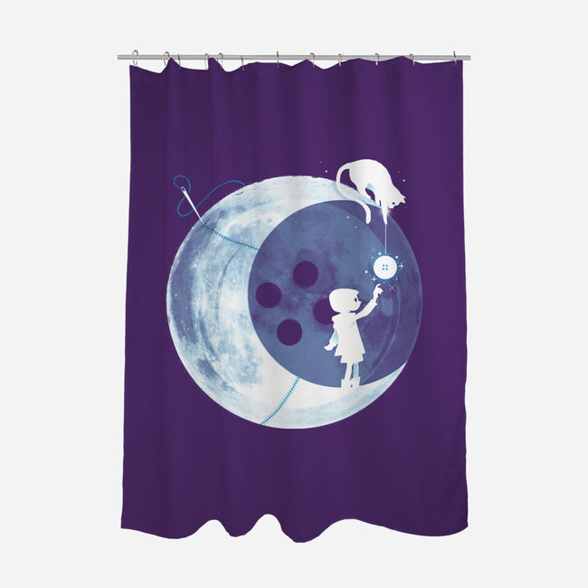 Button Moon-none polyester shower curtain-Vallina84