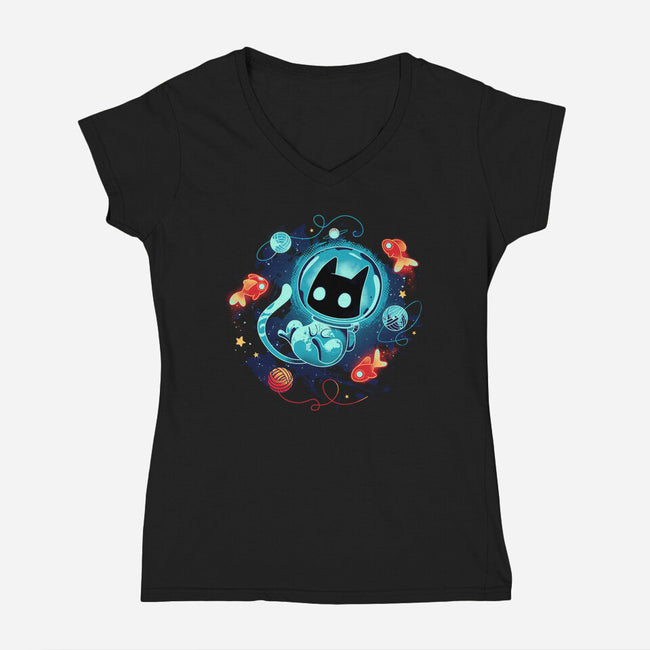 Space Adventurer-womens v-neck tee-Snouleaf