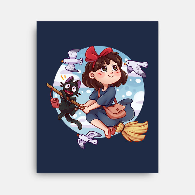 Kiki And Jiji-none stretched canvas-Zaia Bloom