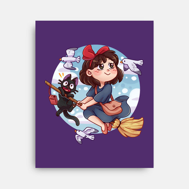 Kiki And Jiji-none stretched canvas-Zaia Bloom