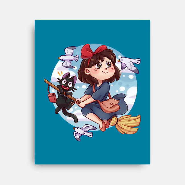 Kiki And Jiji-none stretched canvas-Zaia Bloom