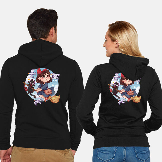 Kiki And Jiji-unisex zip-up sweatshirt-Zaia Bloom