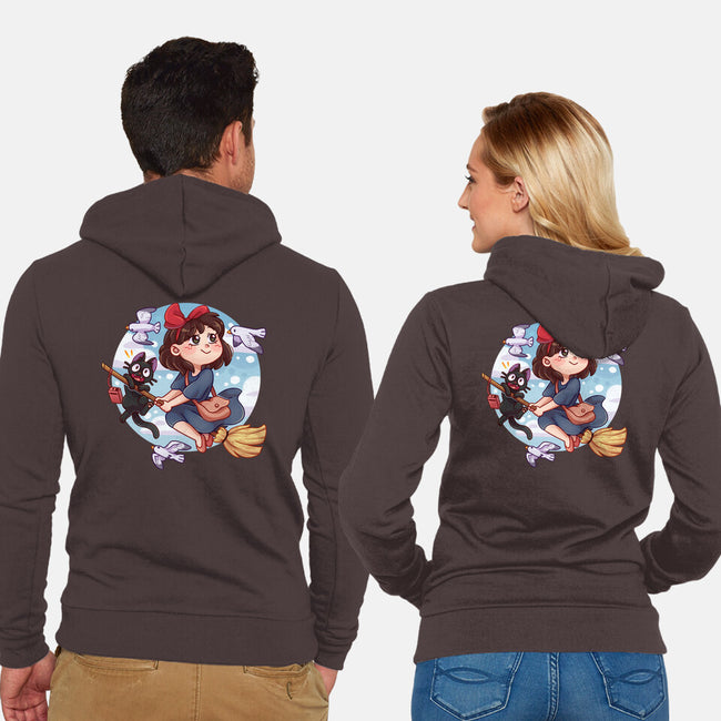 Kiki And Jiji-unisex zip-up sweatshirt-Zaia Bloom