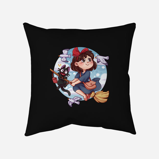 Kiki And Jiji-none non-removable cover w insert throw pillow-Zaia Bloom