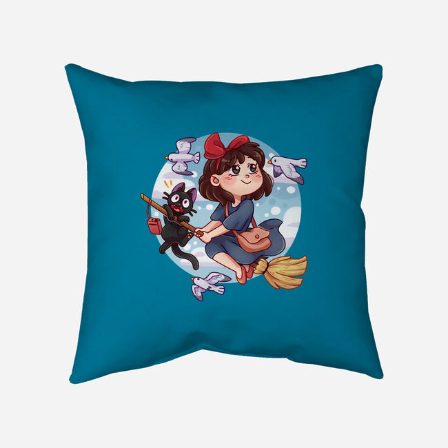 Kiki And Jiji-none non-removable cover w insert throw pillow-Zaia Bloom