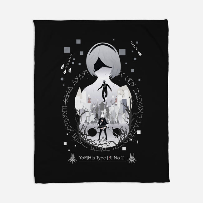 Yorha Unit 2b-none fleece blanket-SwensonaDesigns