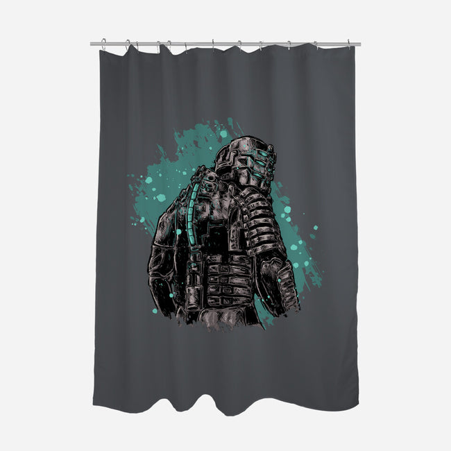 Isaac Clarke-none polyester shower curtain-xMorfina