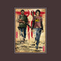 Joel And Ellie Woodblock-none polyester shower curtain-DrMonekers