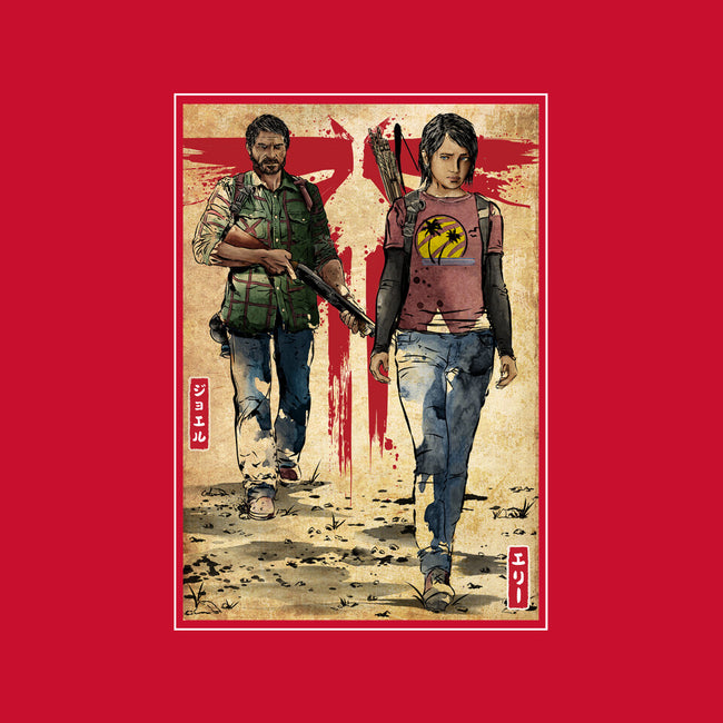 Joel And Ellie Woodblock-mens basic tee-DrMonekers