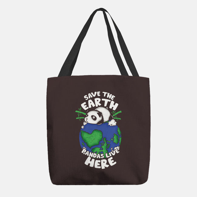 Pandas Live Here-none basic tote bag-turborat14