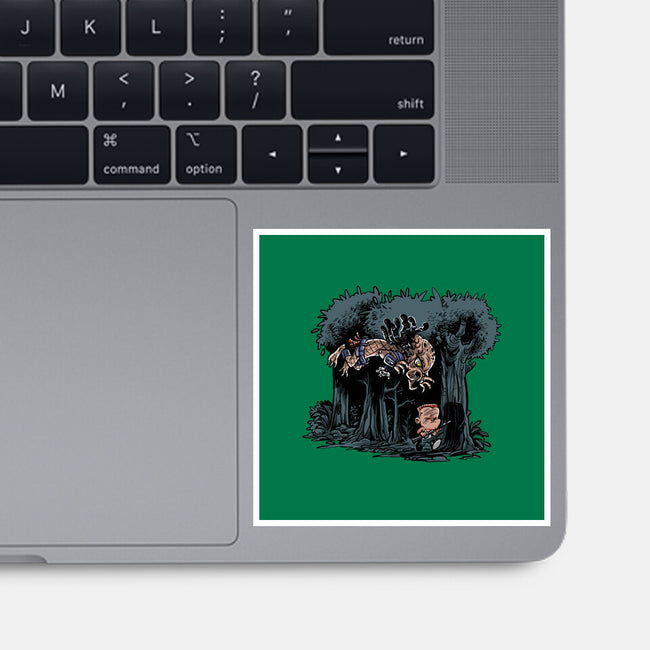 Arnie And Predator-none glossy sticker-zascanauta