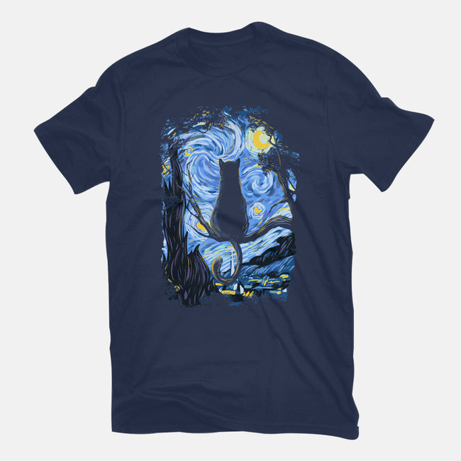 Cat Starry Night-youth basic tee-fanfabio