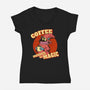 Coffee Improves My Magic-womens v-neck tee-leepianti