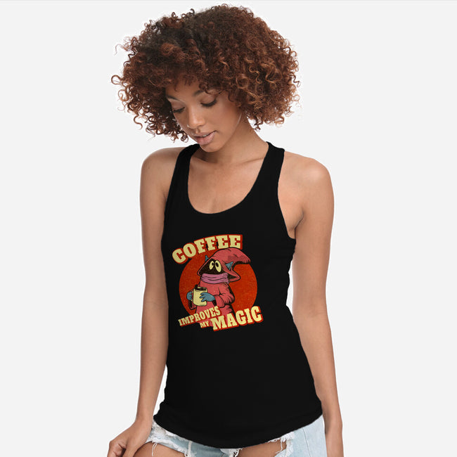 Coffee Improves My Magic-womens racerback tank-leepianti