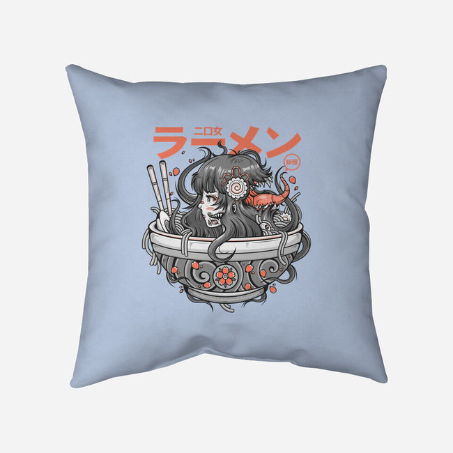 Ramen Yokai Girl-none removable cover throw pillow-Bear Noise