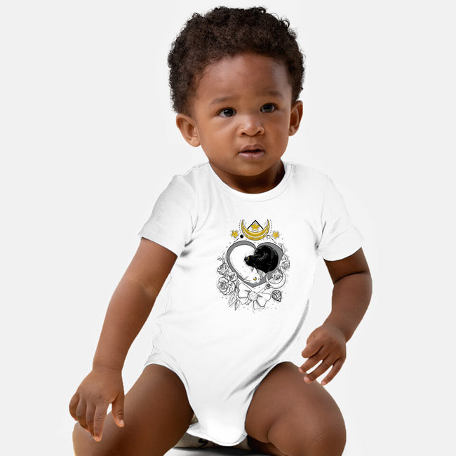 The Moon Cats-baby basic onesie-ellr