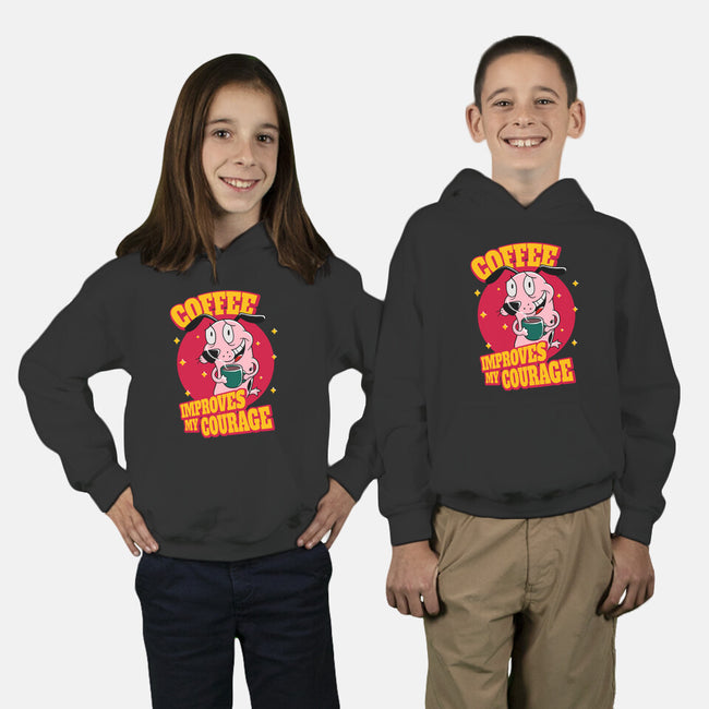 Coffee Improves My Courage-youth pullover sweatshirt-leepianti