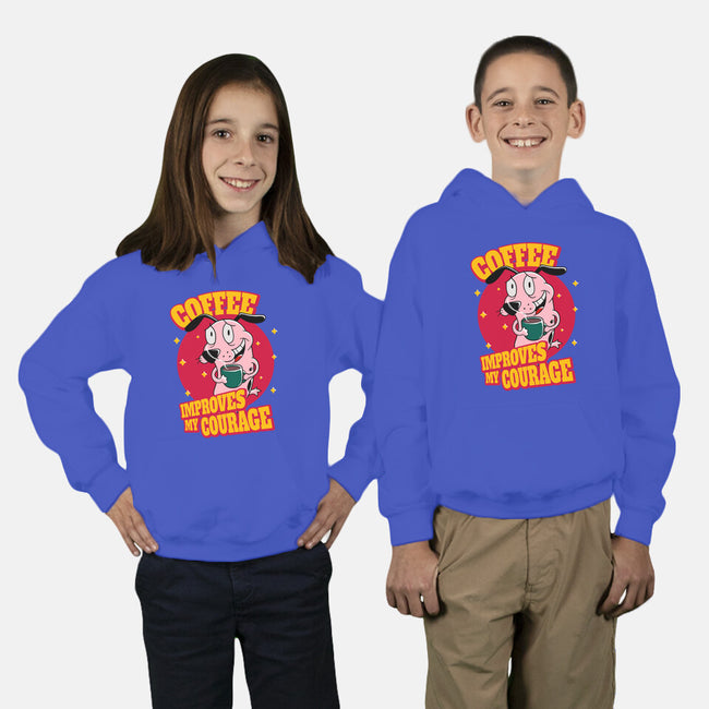 Coffee Improves My Courage-youth pullover sweatshirt-leepianti
