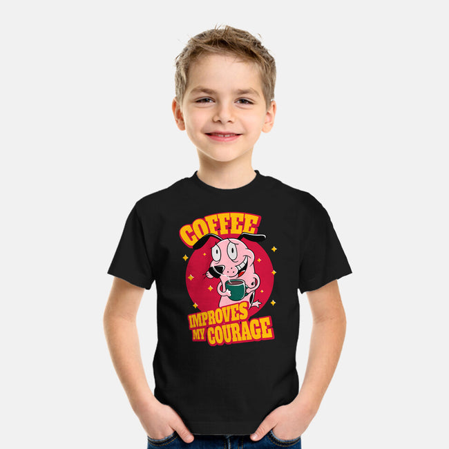 Coffee Improves My Courage-youth basic tee-leepianti