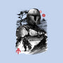 Bounty Hunter In The Desert Sumi-e-none glossy sticker-DrMonekers