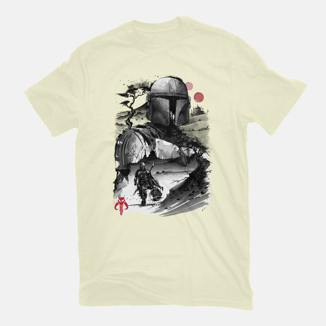 Bounty Hunter In The Desert Sumi-e-mens premium tee-DrMonekers