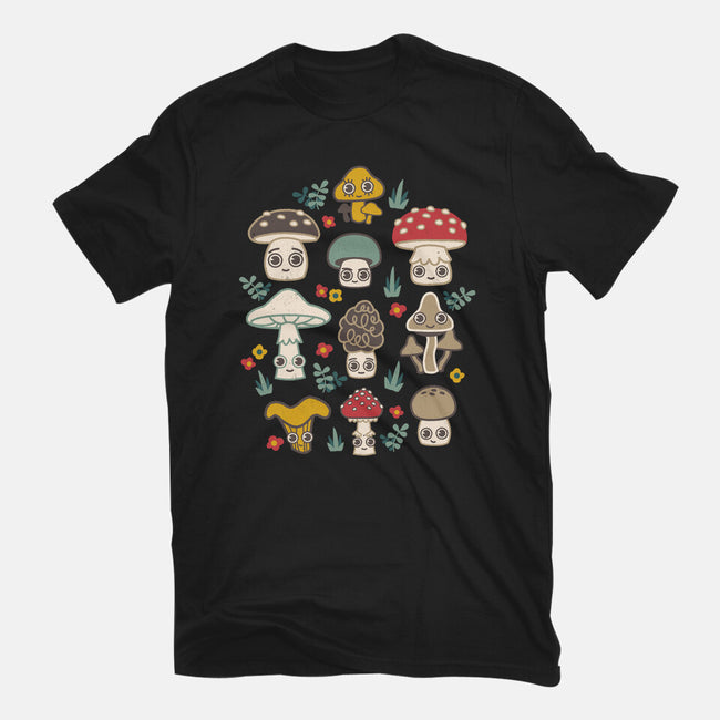 Kawaii Fungi Pattern-mens heavyweight tee-Weird & Punderful