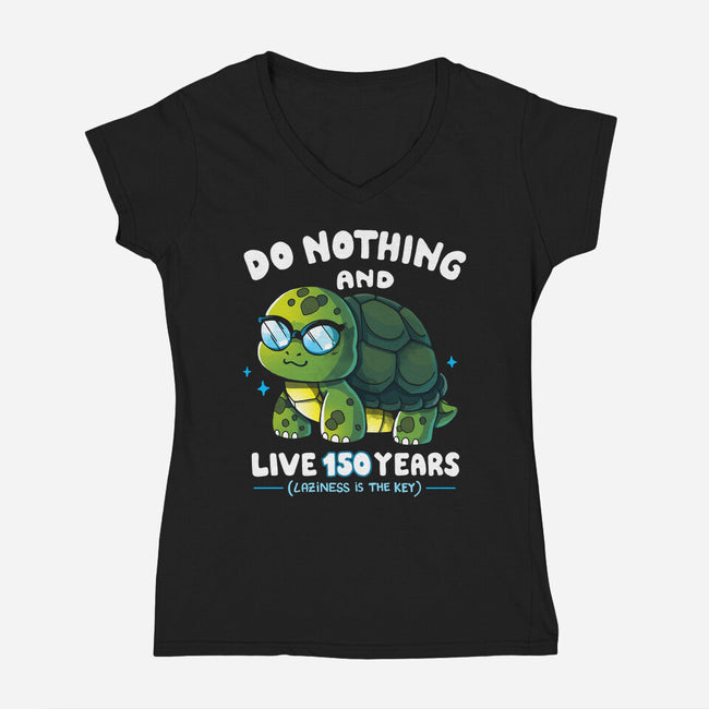 Laziness Is The Key-womens v-neck tee-Vallina84