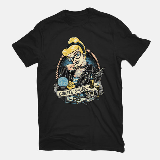 Curfew Sucks-womens fitted tee-momma_gorilla