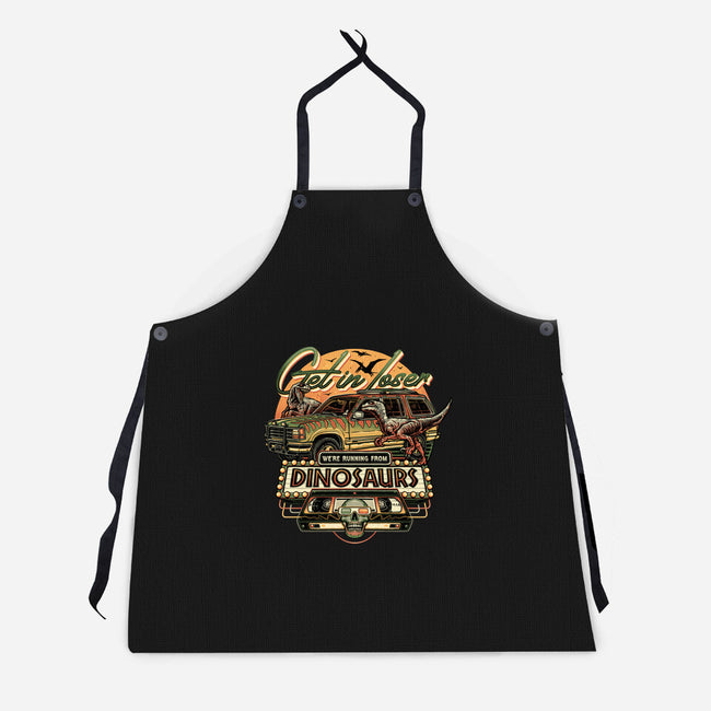 Running From Dinosaurs-unisex kitchen apron-momma_gorilla