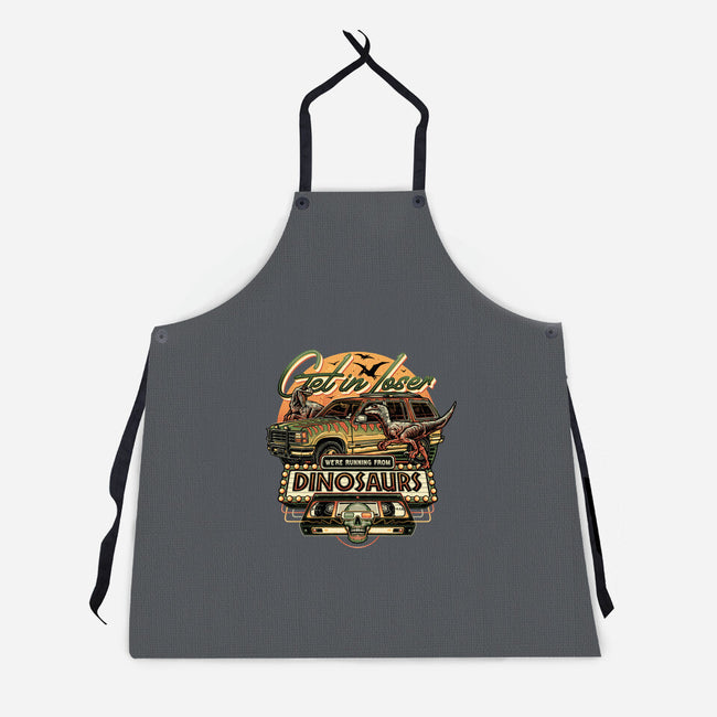 Running From Dinosaurs-unisex kitchen apron-momma_gorilla
