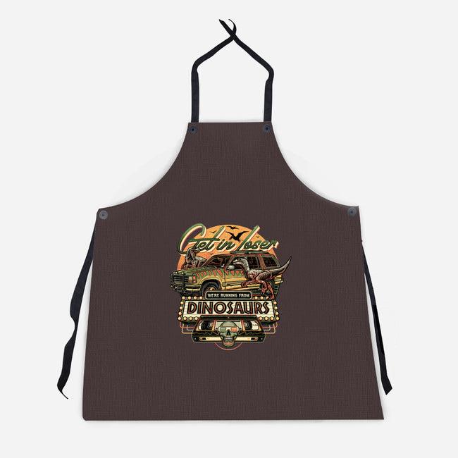 Running From Dinosaurs-unisex kitchen apron-momma_gorilla