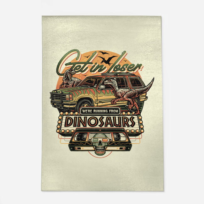 Running From Dinosaurs-none indoor rug-momma_gorilla