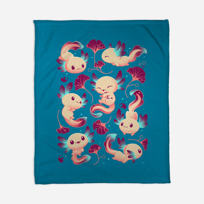 Axolotl Wonders-none fleece blanket-Snouleaf