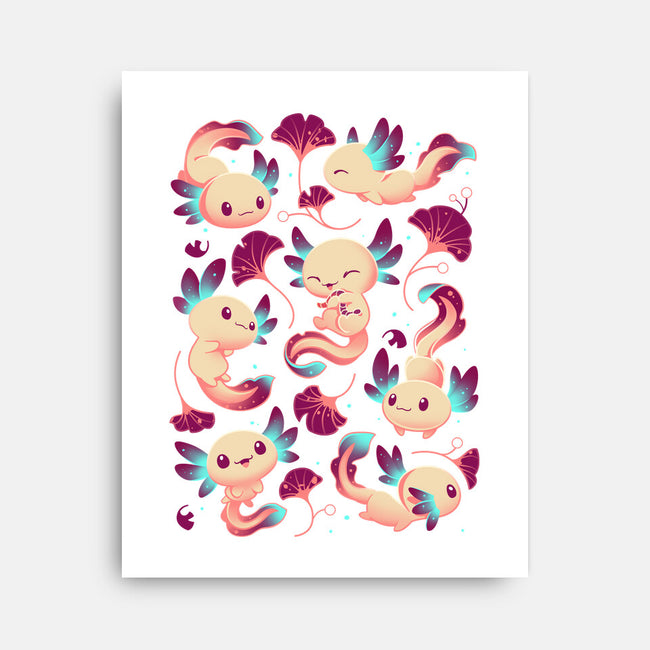 Axolotl Wonders-none stretched canvas-Snouleaf