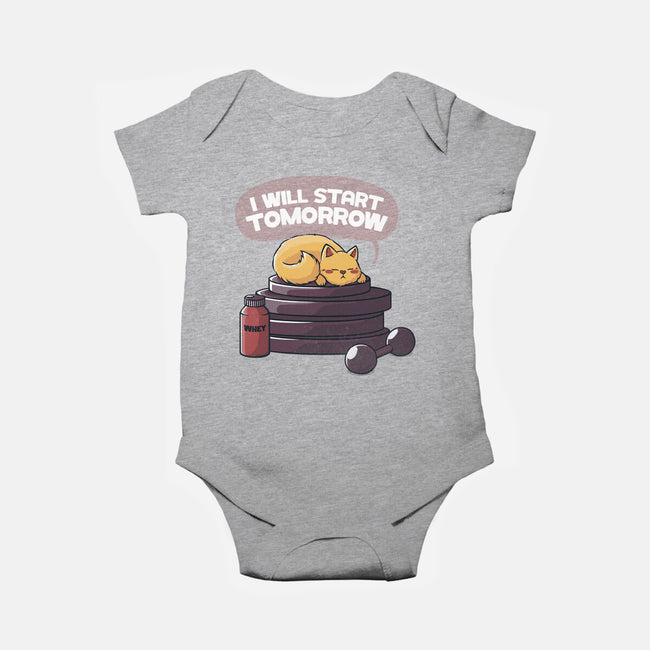 I Will Start Tomorrow-baby basic onesie-tobefonseca