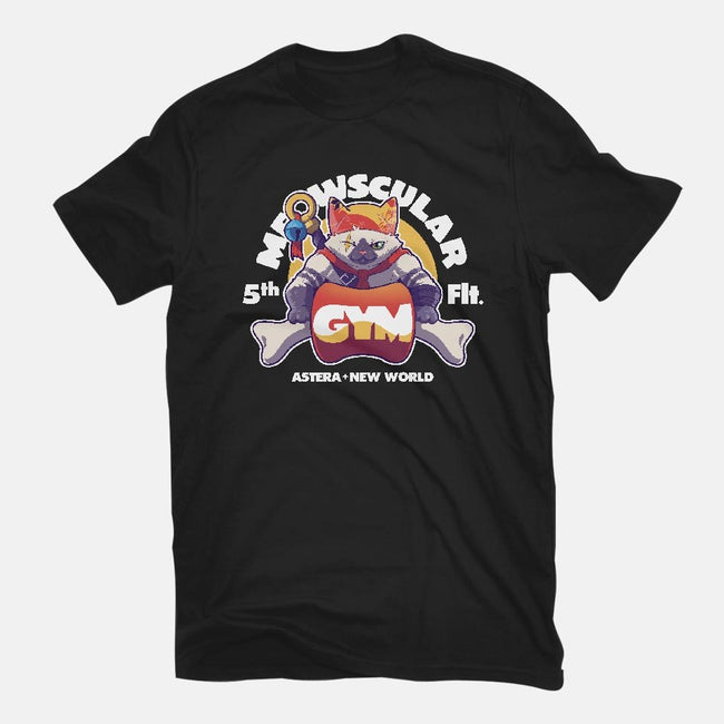 Meowscular Gym-womens fitted tee-KindaCreative