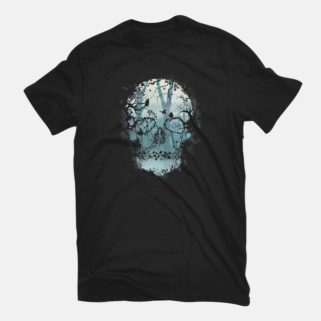 Dark Forest Skull-womens fitted tee-Sitchko Igor
